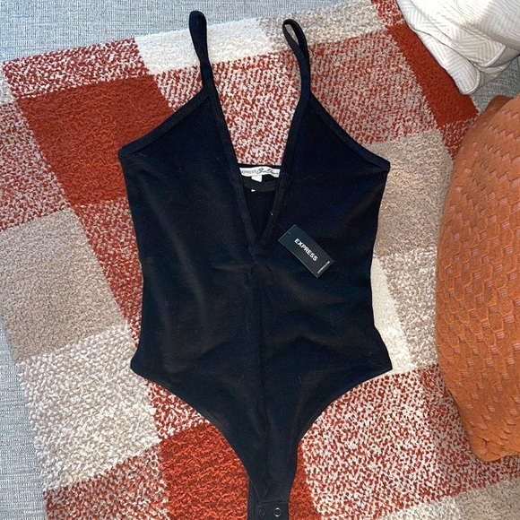 Express Tops - NWT Express Black Thong Bodysuit - Size XS